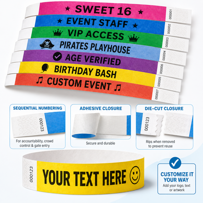 Custom Tyvek Wristbands for Events