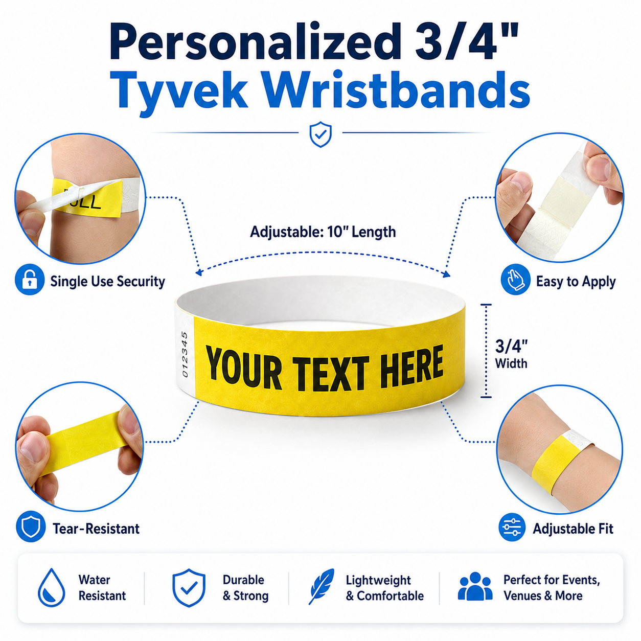 Custom Tyvek Wristbands for Events
