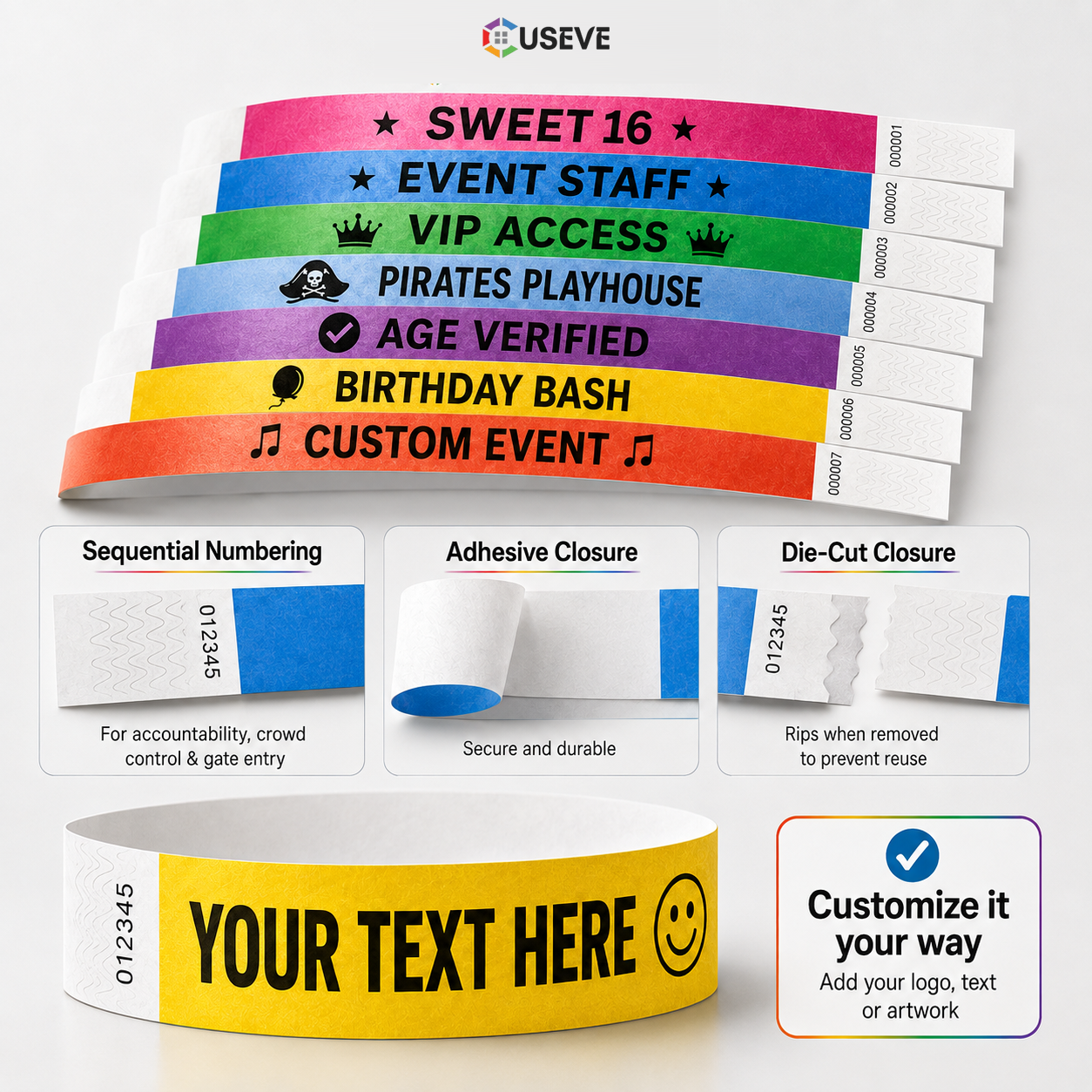 Custom Tyvek Wristbands for Events
