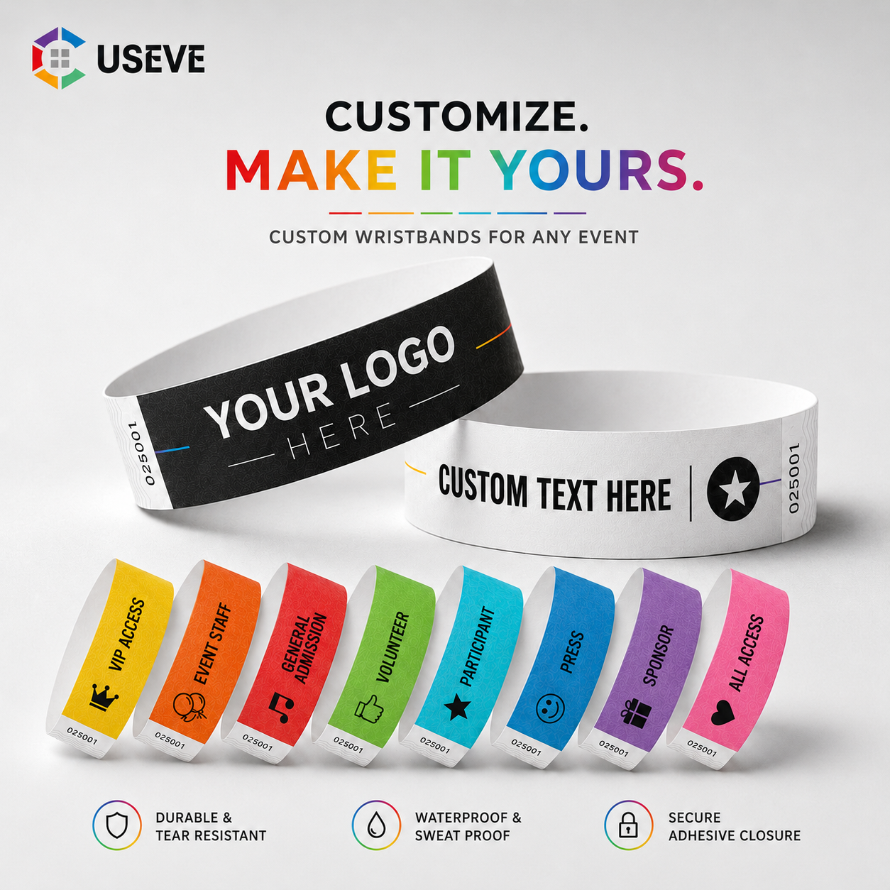 Custom Tyvek Wristbands for Events